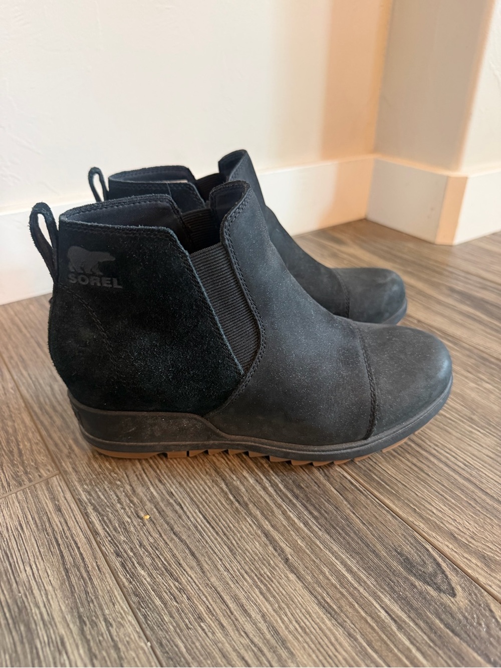 Sorel Black Suede Chelsea Ankle Boots